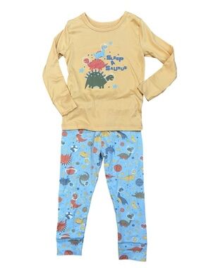 Only Boys Sleep A Saurus Dinosaur Space Astronaut PJ Set 2pc Long Sleeve Size 3T